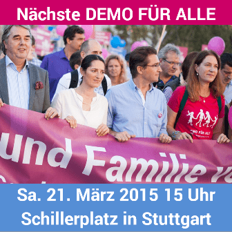 Auf nach Stuttgart: Nächste DEMO FÜR ALLE am 21. März 15 Uhr Schillerplatz