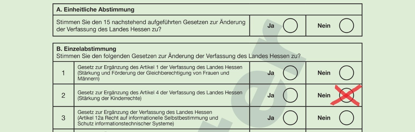 Volksabstimmung am 28.10.: NEIN zu „Kinderrechten“ in die hessische Verfassung!